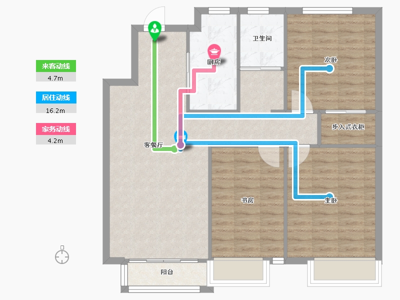 天津-天津市-新湖美丽洲7栋9栋,15栋14栋建面111m²-84.30-户型库-动静线