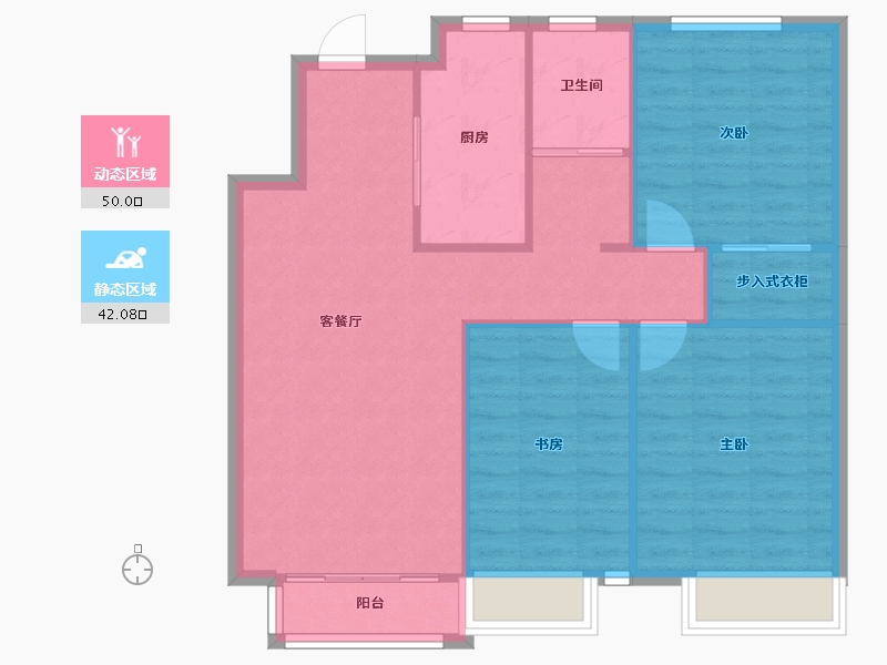 天津-天津市-新湖美丽洲7栋9栋,15栋14栋建面111m²-84.30-户型库-动静分区