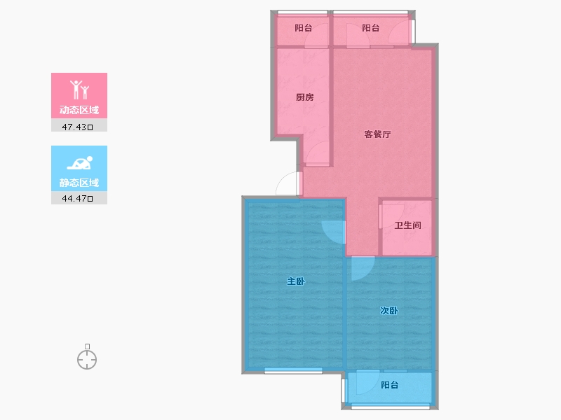 天津-天津市-圣水湖畔圣水湖畔8号楼,圣水湖畔9号楼,圣水湖畔10号楼建面105m²-84.00-户型库-动静分区