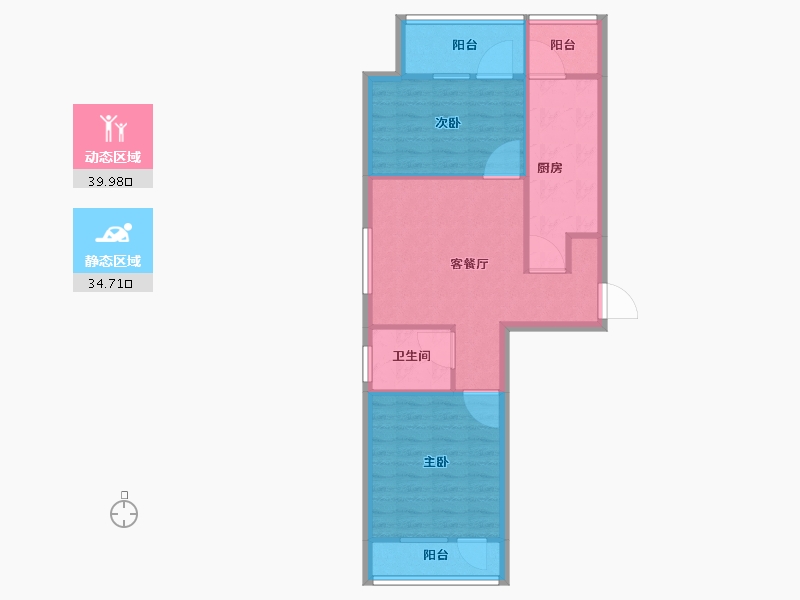 天津-天津市-圣水湖畔建面84m²-67.20-户型库-动静分区