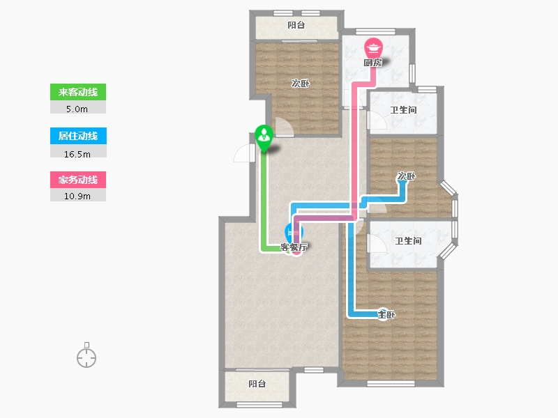 天津-天津市-基业世琾12号楼,22号楼,23号楼建面140m²-117.27-户型库-动静线