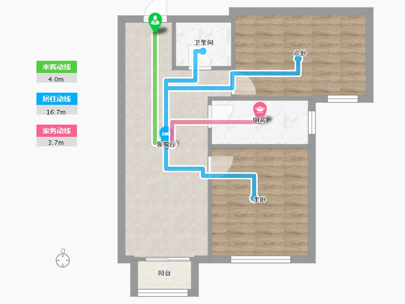 天津-天津市-基业世琾团泊苑1号楼,团泊苑2号楼,团泊苑3号楼,团泊苑4号楼建面83m²-56.32-户型库-动静线