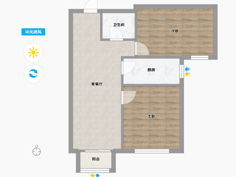 天津-天津市-基业世琾团泊苑1号楼,团泊苑2号楼,团泊苑3号楼,团泊苑4号楼建面83m²-56.32-户型库-采光通风