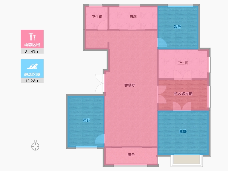 天津-天津市-筑境乾园5号楼,建面150m²-115.48-户型库-动静分区