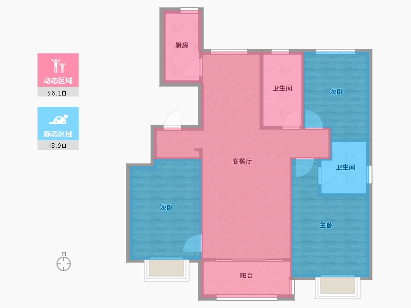 天津-天津市-福晟公元乐府85号楼,86号楼建面121m²-91.04-户型库-动静分区