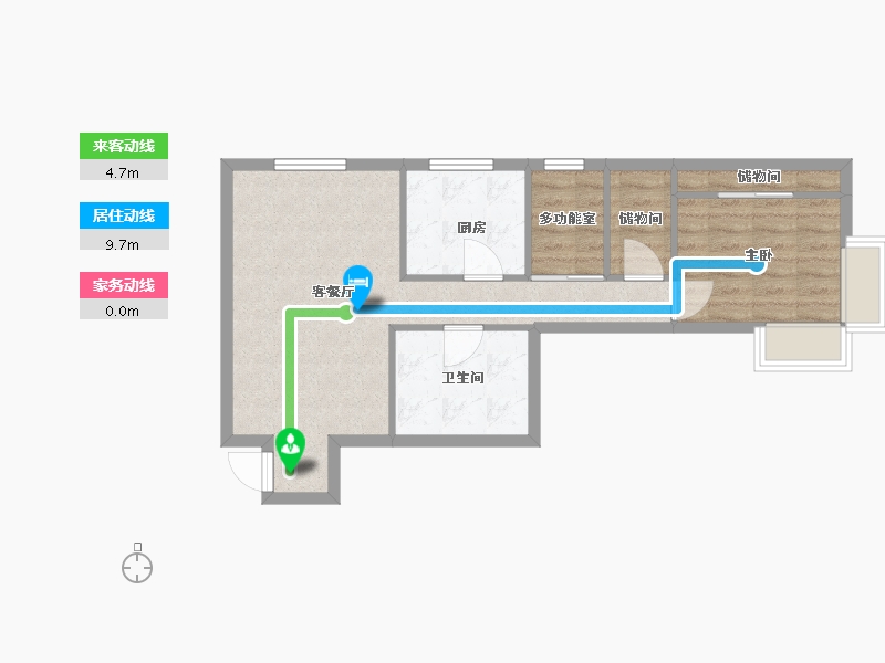 天津-天津市-奥体公元101依山郡4号楼,依山郡1号楼建面75m²-60.00-户型库-动静线