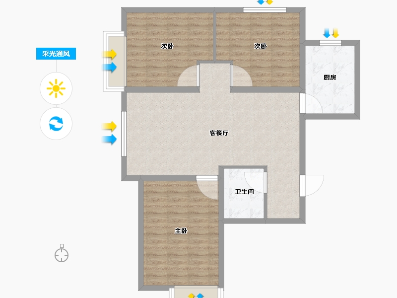 天津-天津市-奥体公元101依山郡5号楼建面113m²-90.41-户型库-采光通风