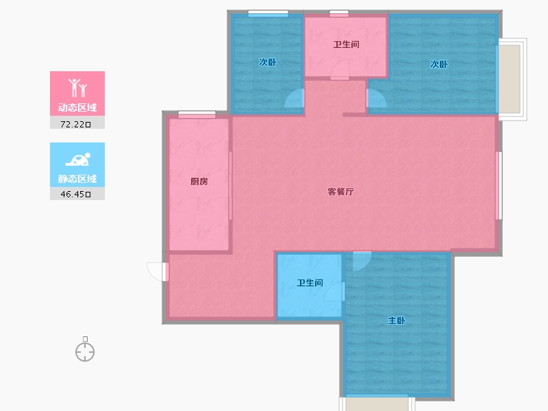 天津-天津市-奥体公元101依山郡7号楼,依山郡8号楼,依山郡9号楼建面137m²-109.60-户型库-动静分区