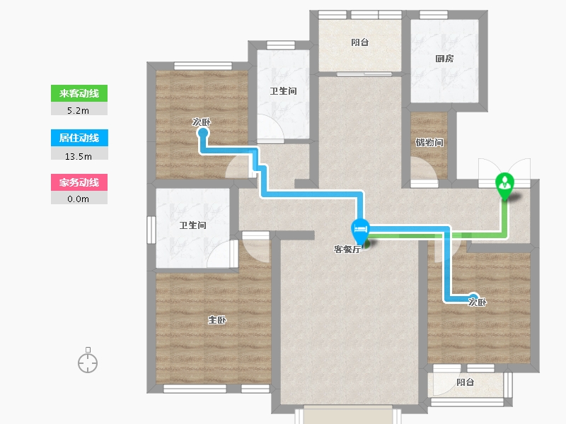 天津-天津市-天房泊玺苑泊玺苑18号楼,,泊玺苑16号楼,泊玺苑17号楼,泊玺苑19号楼建面123-92.84-户型库-动静线