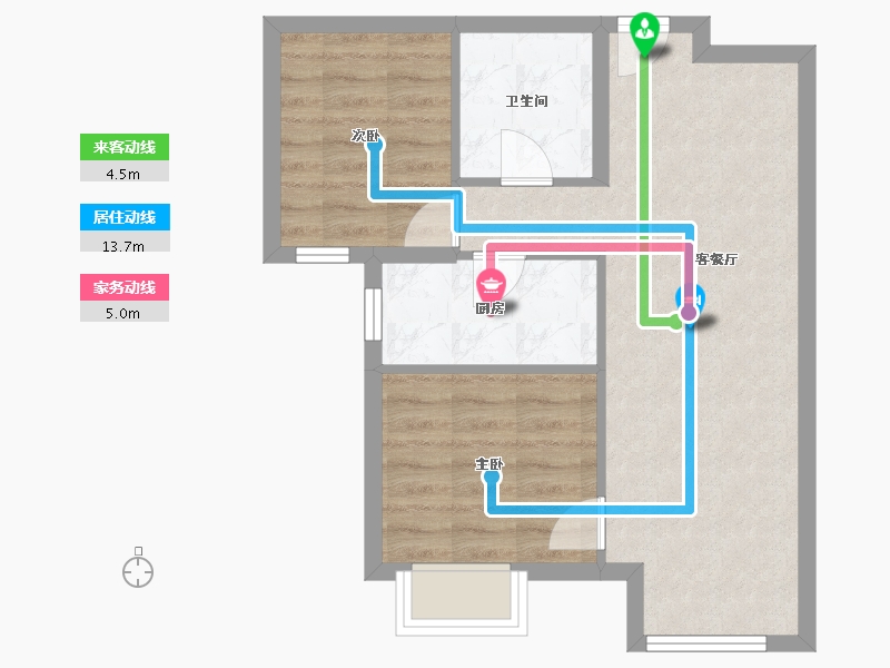 天津-天津市-绿地海域香颂85号楼,86号楼,94号楼建面82m²-55.29-户型库-动静线