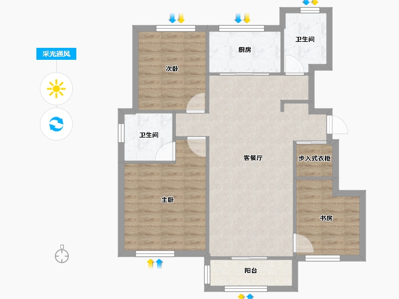 天津-天津市-蓟州宸院8号楼,6号楼,5号楼,9号楼建面114m²-82.46-户型库-采光通风