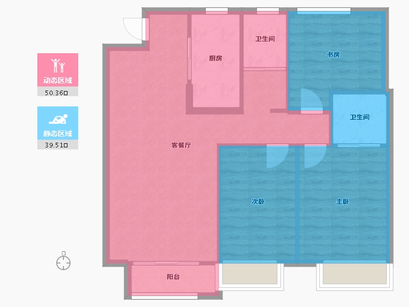 天津-天津市-新湖美丽洲6栋,7栋15栋17栋21栋22栋5栋建面115m²-81.74-户型库-动静分区