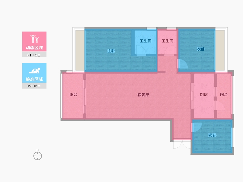 湖南省-怀化市-碧桂园-89.15-户型库-动静分区