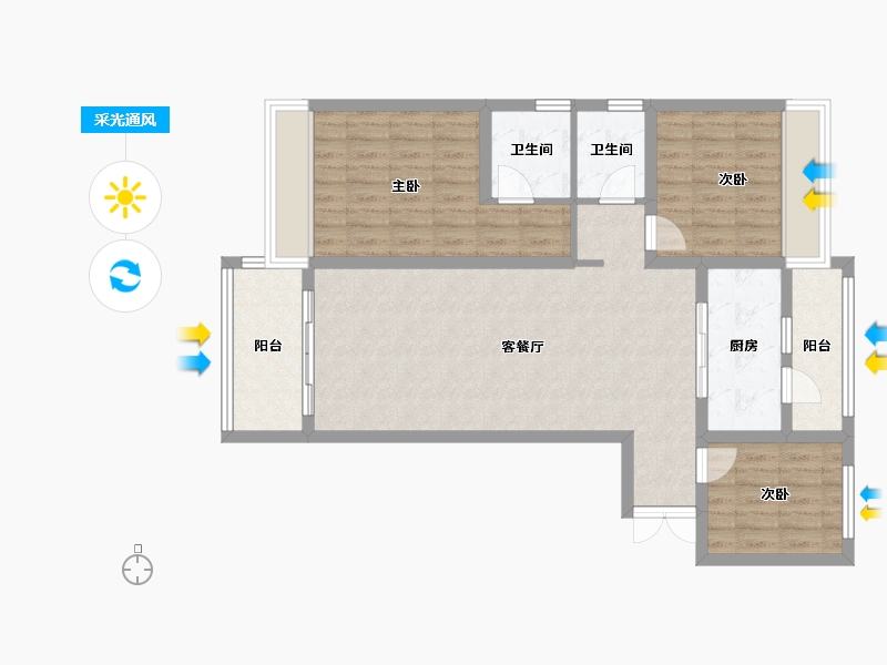 湖南省-怀化市-碧桂园-89.15-户型库-采光通风