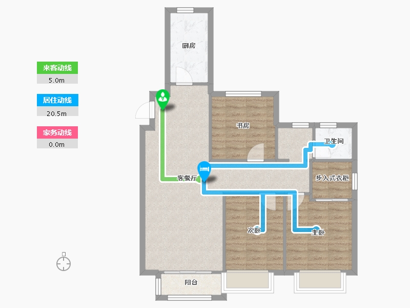 天津-天津市-新湖美丽洲17栋,21栋22栋14栋建面115m²-80.58-户型库-动静线