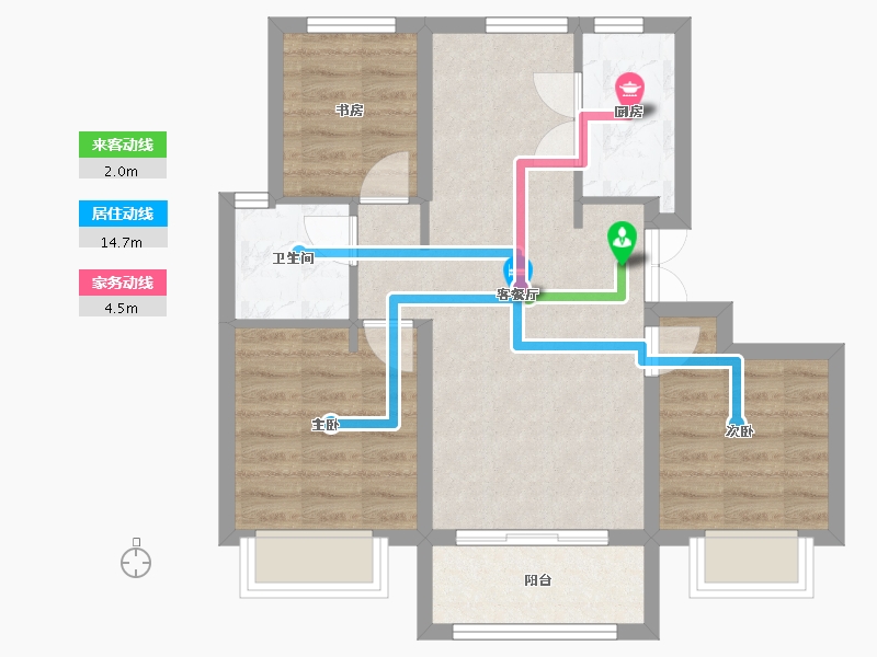 天津-天津市-宝能南泊ONE优泊苑3号楼,优泊苑4号楼,优泊苑5号楼,优泊苑2号楼,优泊苑7号楼-62.74-户型库-动静线