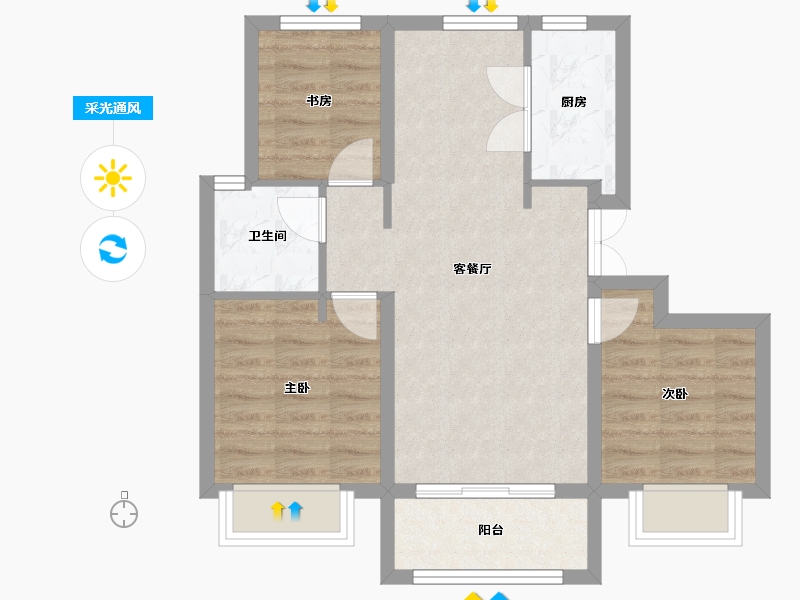 天津-天津市-宝能南泊ONE优泊苑3号楼,优泊苑4号楼,优泊苑5号楼,优泊苑2号楼,优泊苑7号楼-62.74-户型库-采光通风