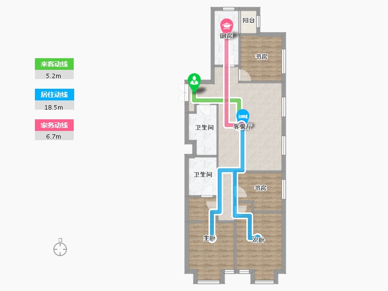 天津-天津市-天津富力新城云景庭苑3号楼,云景庭苑4号楼,云景庭苑5号楼,雍景豪庭30号楼,雍景豪-92.34-户型库-动静线