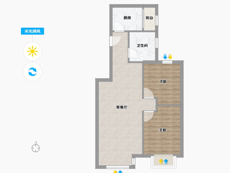 天津-天津市-天津富力新城颂溪苑71号楼,颂溪苑72号楼,颂溪苑73号楼,颂溪苑74号楼,颂溪苑7-58.46-户型库-采光通风