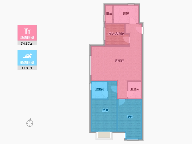 天津-天津市-天津富力新城颂溪苑71号楼,颂溪苑72号楼,颂溪苑73号楼,颂溪苑74号楼,颂溪苑7-78.92-户型库-动静分区