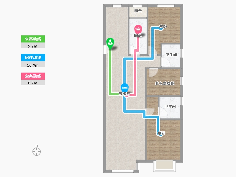 天津-天津市-天津富力新城颂溪苑71号楼,颂溪苑72号楼,颂溪苑73号楼,颂溪苑74号楼,颂溪苑7-90.28-户型库-动静线