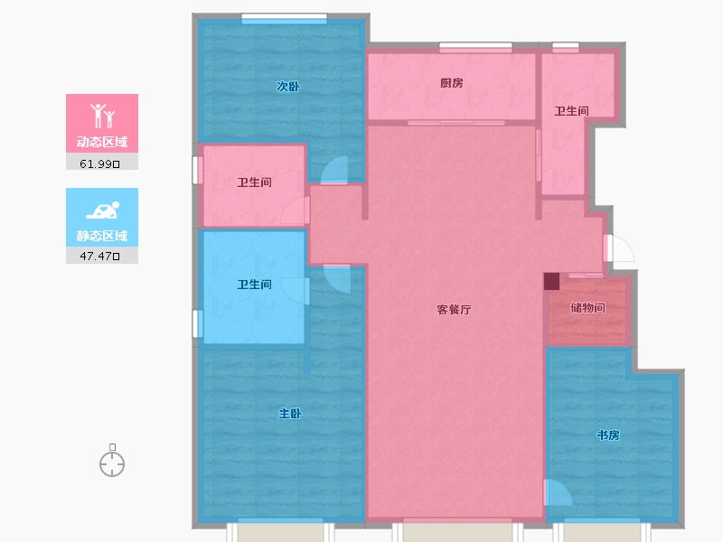 天津-天津市-万科云山20号楼,21号楼建面125m²-100.00-户型库-动静分区