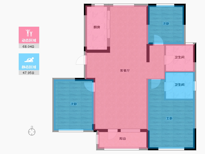 天津-天津市-中冶帝景康泰园6栋,康泰园7栋,康泰园11栋,康泰园12栋,康泰园13栋建面14-104.17-户型库-动静分区