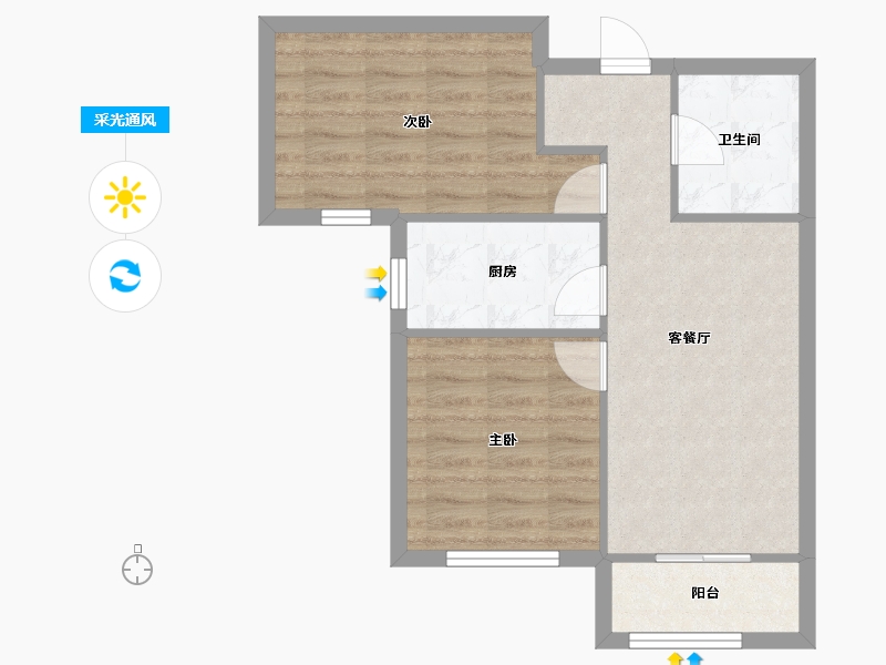 天津-天津市-宝利BLOCK街区6号楼,7号楼,8号楼,11号楼,4号楼,5号楼,10号楼-55.75-户型库-采光通风