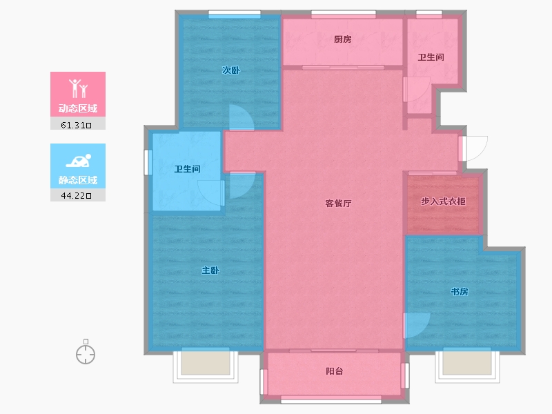 天津-天津市-品悦江南1号楼,2号楼,3号楼,4号楼,5号楼,7号楼,8号楼,9号楼-96.81-户型库-动静分区