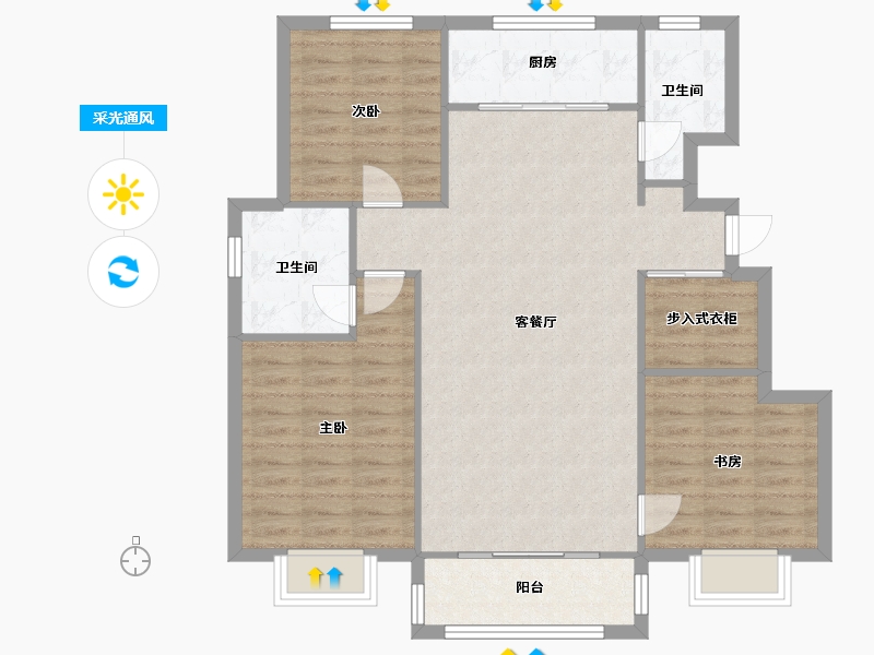 天津-天津市-品悦江南1号楼,2号楼,3号楼,4号楼,5号楼,7号楼,8号楼,9号楼-96.81-户型库-采光通风