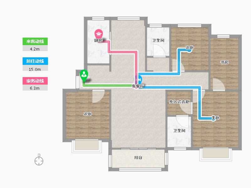 天津-天津市-品悦江南6号楼,建面145m²-116.00-户型库-动静线