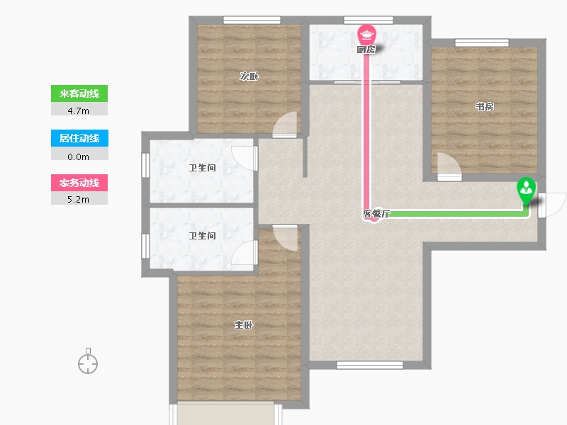 天津-天津市-保利天汇建面123m²-98.40-户型库-动静线