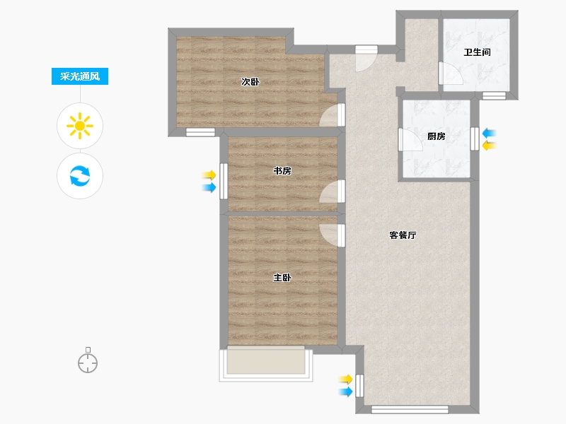 天津-天津市-保利天汇建面95m²-76.00-户型库-采光通风