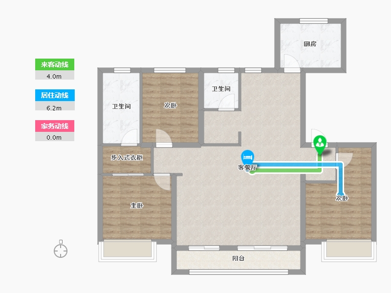 天津-天津市-保利天汇建面140m²-101.97-户型库-动静线