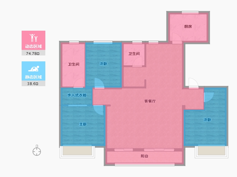 天津-天津市-保利天汇建面140m²-101.97-户型库-动静分区