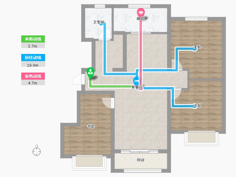 天津-天津市-保利天汇建面110m²-88.00-户型库-动静线