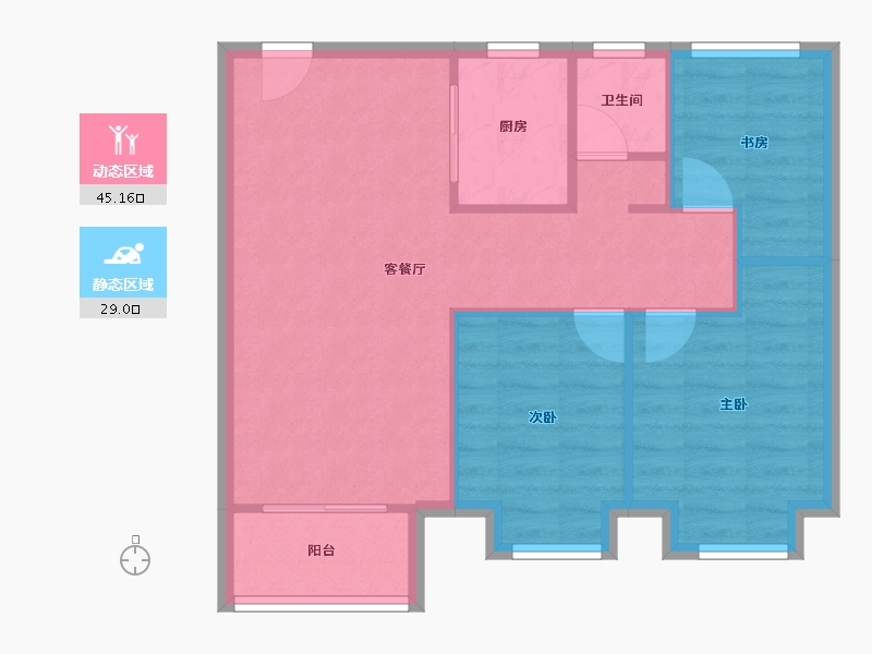 天津-天津市-金科博翠湾4号楼,49号楼,77号楼,建面104m²-67.24-户型库-动静分区