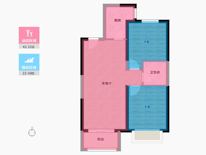 天津-天津市-金科博翠湾1号楼,2号楼,3号楼,48号楼,76号楼建面87m²-56.51-户型库-动静分区