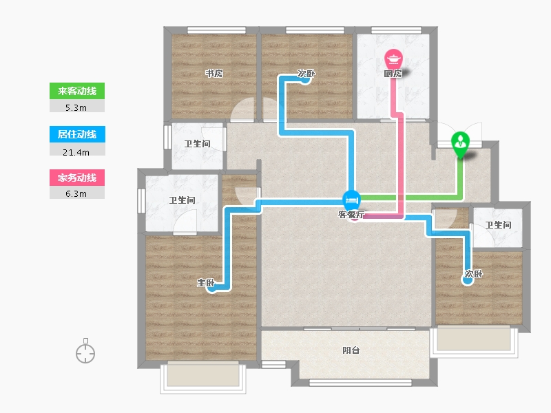 天津-天津市-金科博翠湾50号楼,63号楼,78号楼,建面145m²-112.59-户型库-动静线