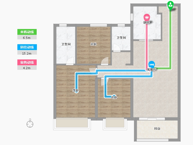 天津-天津市-新城梧桐公馆2号楼,4号楼,5号楼,8号楼,9号楼,11号楼建面114m²-91.19-户型库-动静线