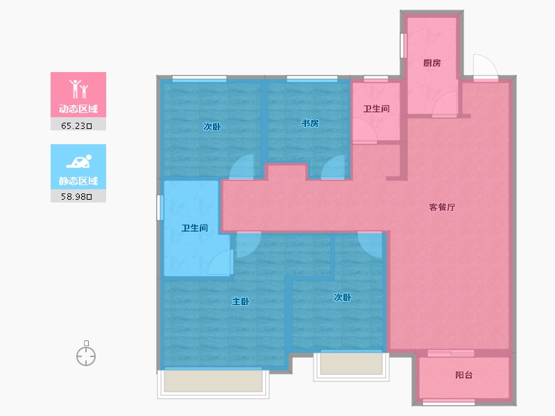 天津-天津市-新城梧桐公馆6号楼,7号楼建面140m²-112.00-户型库-动静分区