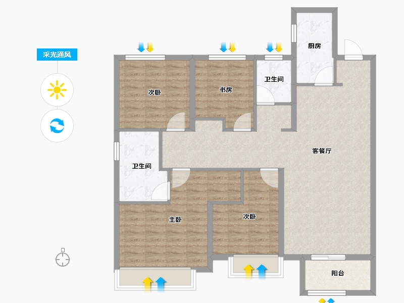 天津-天津市-新城梧桐公馆6号楼,7号楼建面140m²-112.00-户型库-采光通风