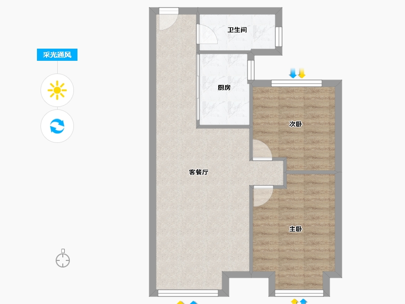 天津-天津市-新城梧桐公馆1号楼,2号楼,3号楼,4号楼,5号楼,6号楼,7号楼,8号-60.00-户型库-采光通风