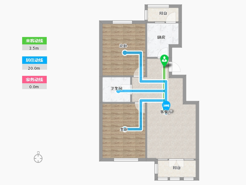 天津-天津市-龙泽馨园龙泽馨园10号楼建面102m²-73.48-户型库-动静线