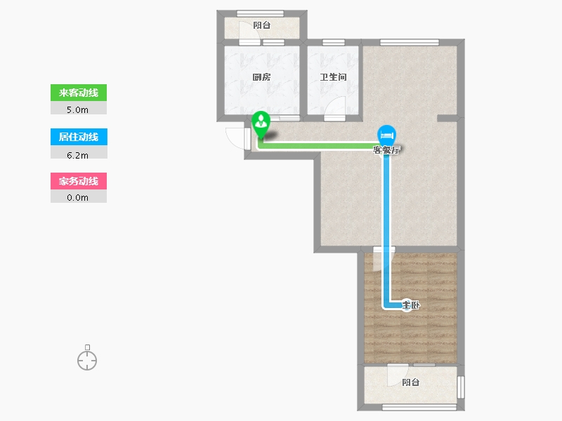 天津-天津市-龙泽馨园建面99m²-67.33-户型库-动静线