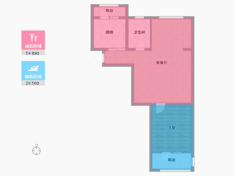 天津-天津市-龙泽馨园建面99m²-67.33-户型库-动静分区