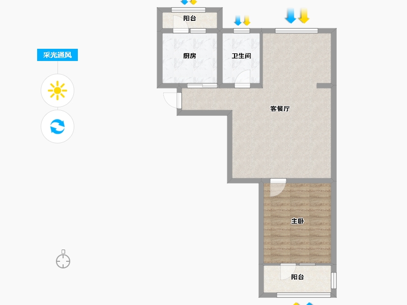 天津-天津市-龙泽馨园建面99m²-67.33-户型库-采光通风