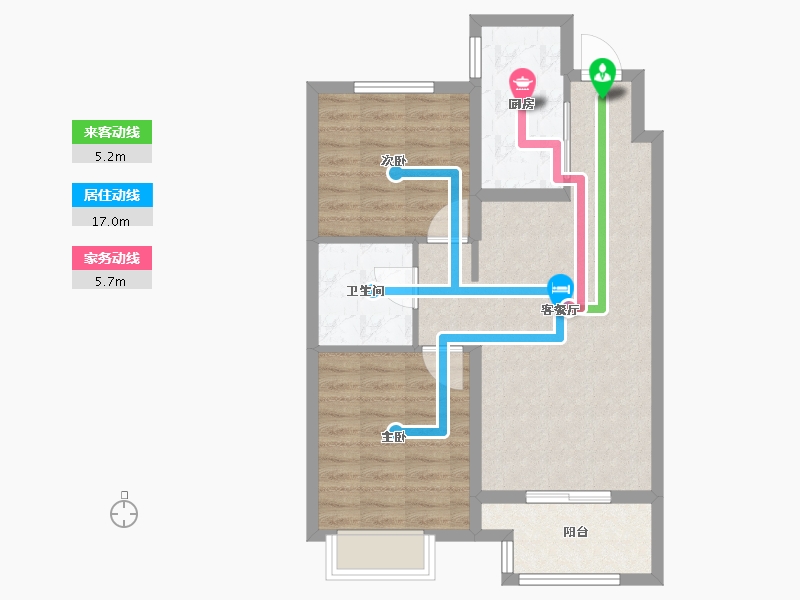 天津-天津市-新城悦隽公馆建面85㎡-68.00-户型库-动静线