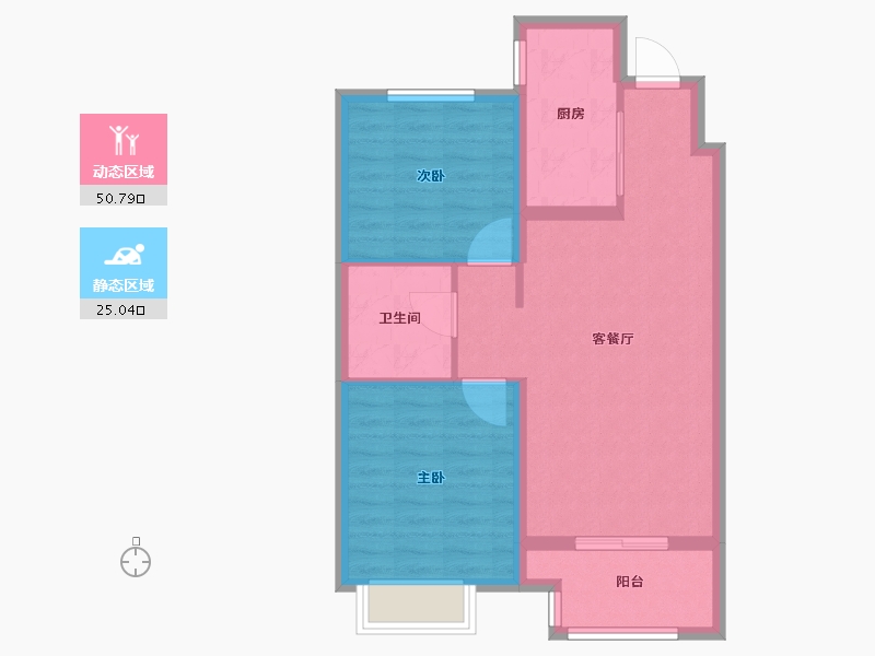 天津-天津市-新城悦隽公馆建面85㎡-68.00-户型库-动静分区