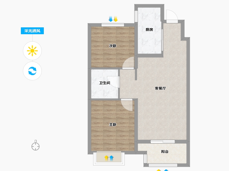 天津-天津市-新城悦隽公馆建面85㎡-68.00-户型库-采光通风